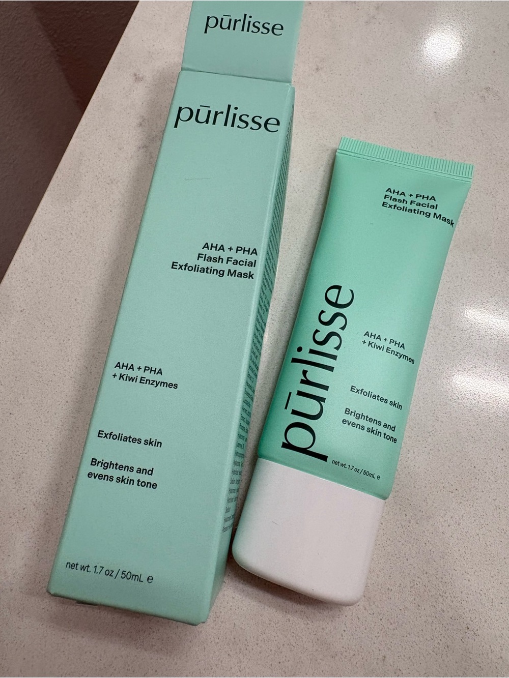 purlisse Mint Green AHA + PHA Flash Facial Exfoliating Mask